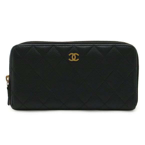 Chanel Matelasse Caviar Leather Long Wallet